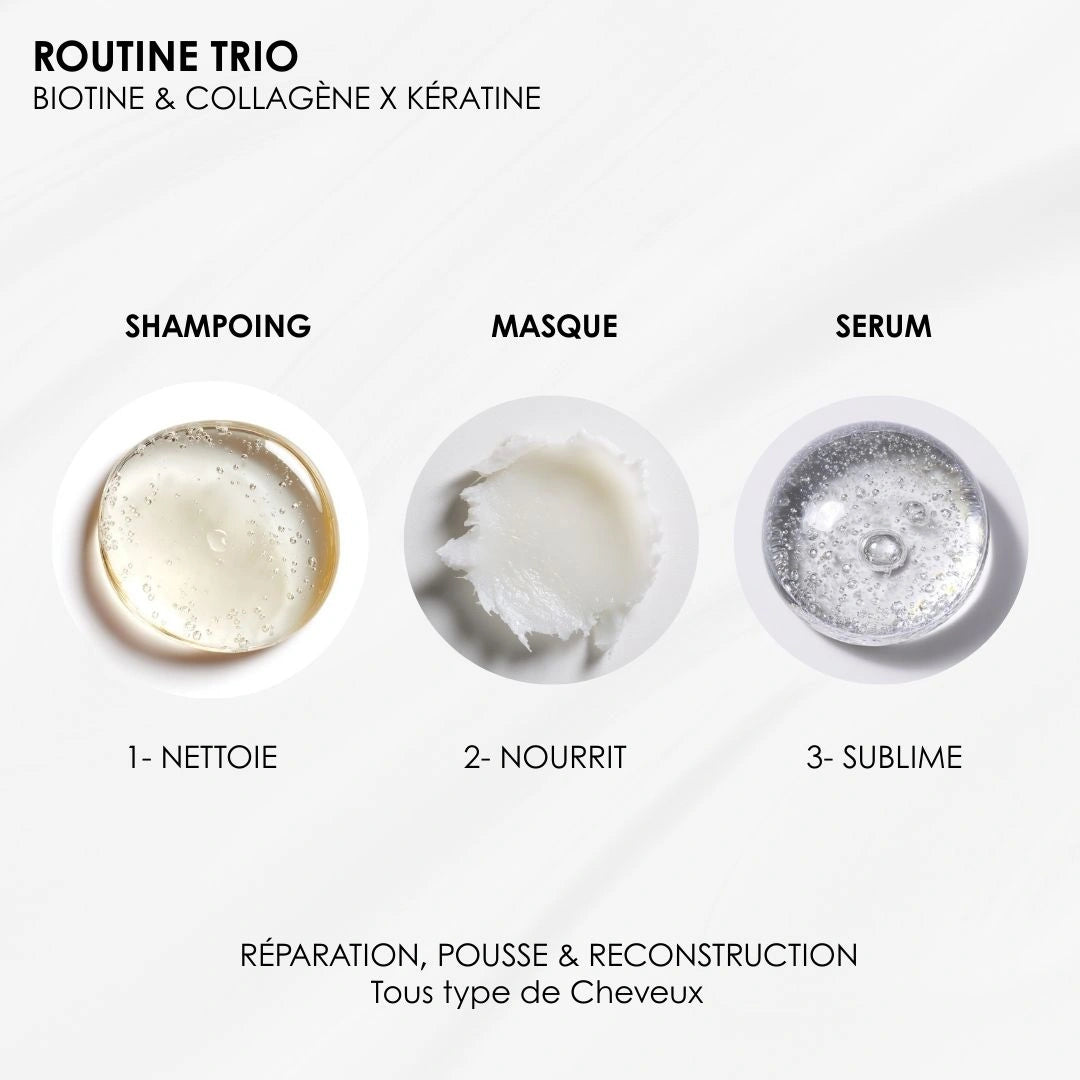 Routine trio Biotine & Collagène - Réparation, pousse, reconstruction