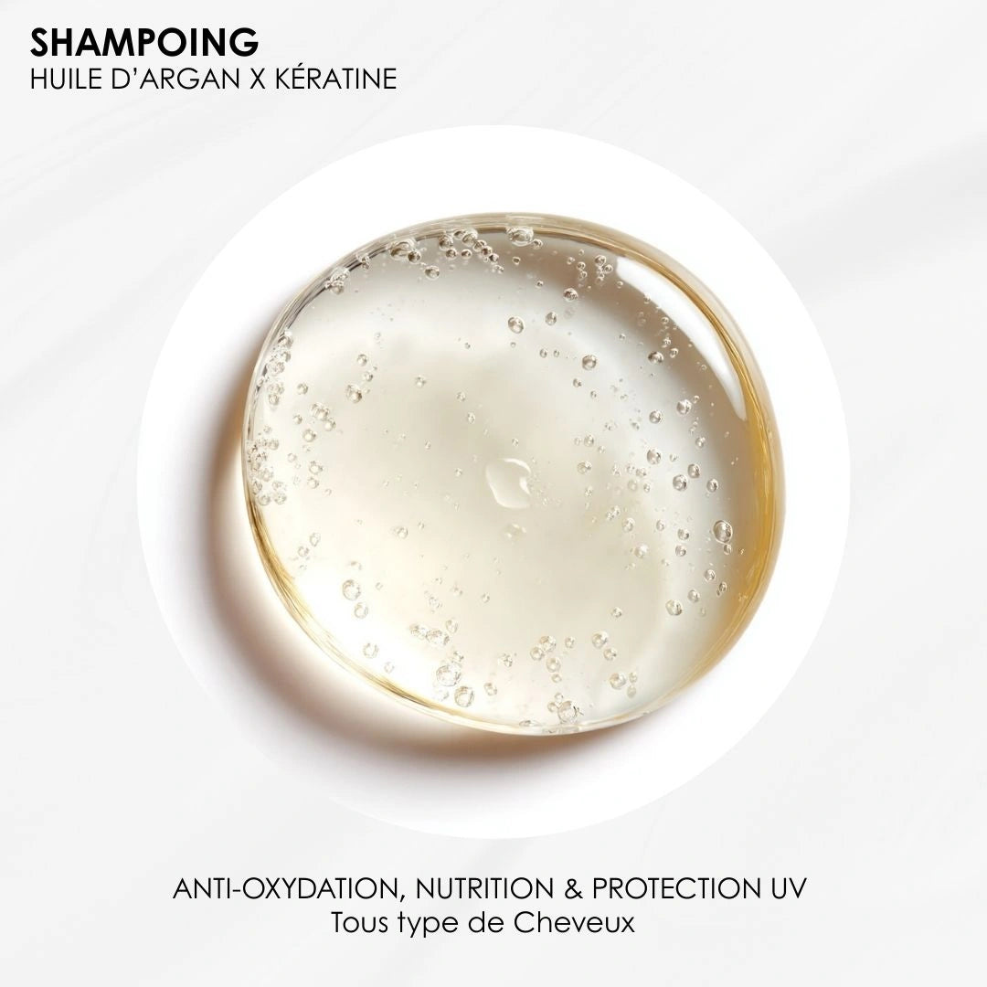 Shampoing Argan & Kératine  - Protection des cheveux colorés et méchés, antioxydant